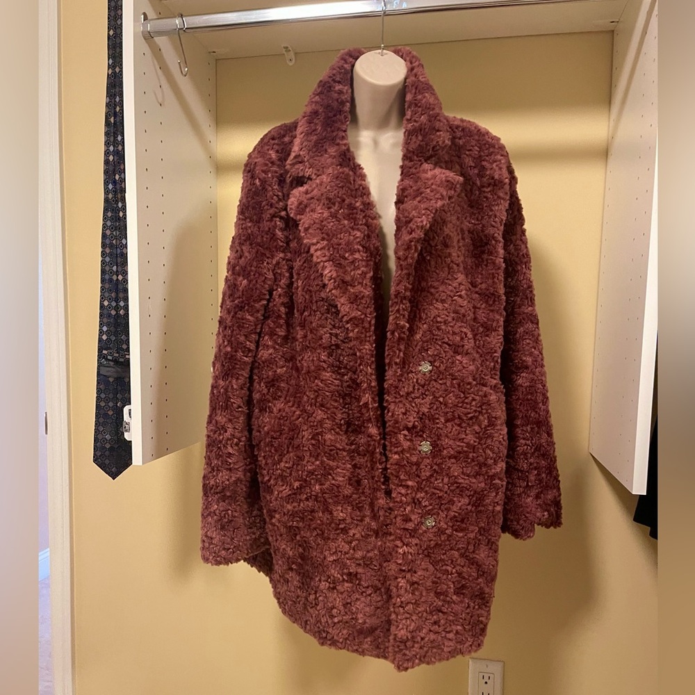 Lulus Plum Purple Teddy Coat - XL - Picture 5 of 11